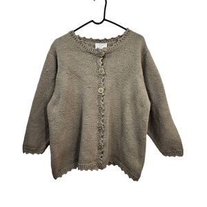 Hot Knots Women's Knit Lace Trim Cardigan